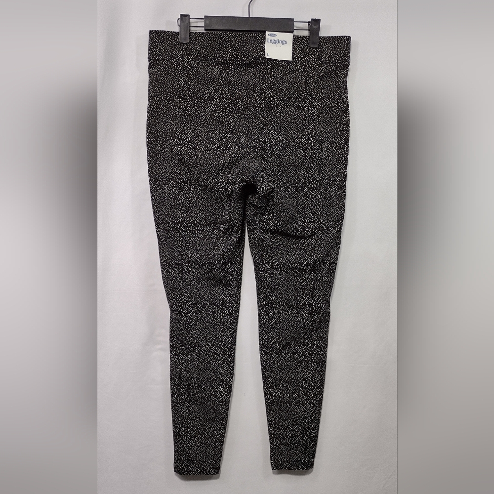 NWT Old Navy Dots Print High Rise Leggings Womens L Black Casual Comfy Sporty - Picture 5 of 9